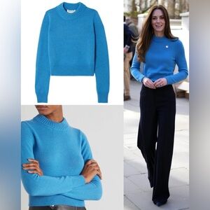 Alexander McQueen Cashmere Sweater in Lake Blue-ASO Kate Middleton (Rare) M